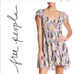 Free people floral cutout dress